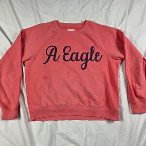 American Eagle A Eagle Womens Large Pink Logo Sweatshirt Crewneck Long Sleeve